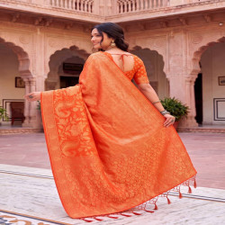 Premium Meenakari Jacquard Woven Saree with Blouse